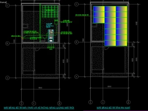 Thiết kế nhà dân nhà phố 4 tầng sử dụng năng lượng mặt trời áp mái và máy phát điện dự phòng cho nhà phố