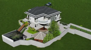 Full hồ sơ Biệt thự 2 tầng kích thước 12x12m (kiến trúc, kết cấu, điện nước)