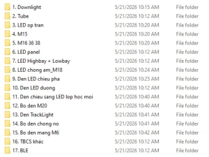 Tổng hợp File IES đèn LED Rạng Đông, Paragon cho phần mềm Dialux (Dung lượng 1GB)