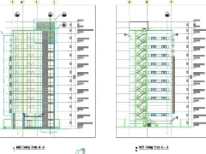 Bản vẽ chung cư 10 tầng và 2 tầng hầm diện tích (22.6 x 16.6)m. Full kiến trúc, kết cấu, MEP, tiến độ và biện pháp thi công