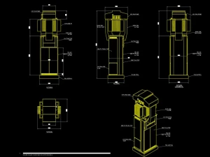 Bản vẽ trạm biến áp một cột (TBA đơn thân dạng trụ ) từ 75kVA đến 1250kVA: Loại hợp khối và tách rời
