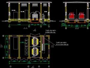 Hồ sơ thiết kế trạm biến áp nhà xây công suất lớn (Từ 750kVA đến 2x1600kVA)