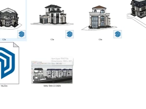 Tải File Sketchup biệt thự Tân cổ điển 10x20m – Thư viện 3D kiến trúc Pháp sang trọng và chi tiết
