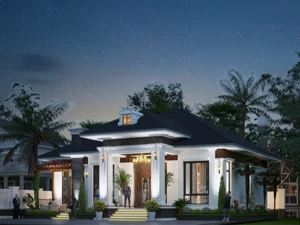 File autocad nhà biệt thự mái nhật 1 tầng kích thước 14.5x10m