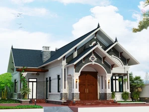 HSKTTC Biệt thự 1 tầng mái thái kích thước 12.5x14.5m