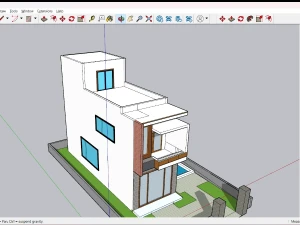 Biệt thự phố 2 tầng file sketchup