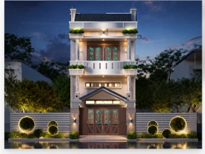 Bản vẽ XPXD nhà phố 3 tầng hiện đại 6x16.7m (Đầy đủ Kiến trúc, Kết cấu, Nội thất)