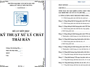 Mẫu đồ án môn học kỹ thuật xử lý chất thải rắn