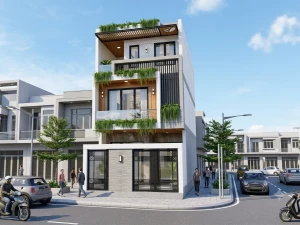 Bản vẽ nhà phố 3 tầng 6x12.5m full kiến trúc, kết cấu, điện nước và Sketchup