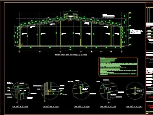 Hồ sơ thiết kế nhà máy gồm 4 xưởng sản xuất trên khu đất 5.123m²