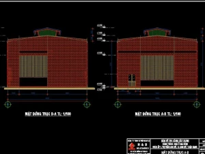 Bản vẽ kiến trúc và kết cấu nhà dân khung thép kết hợp BTCT 14x23.5m
