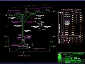 Bản vẽ autocad mái che xe máy. Diện tích (3x9)m.