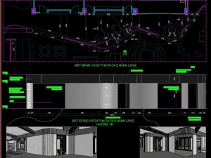 Bản vẽ thiết kế nội thất tòa nhà văn phòng, diện tích (60x16)m.