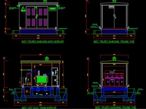 Full đầy đủ bản vẽ trạm biến áp kiosk từ 250kva đến 2500kva